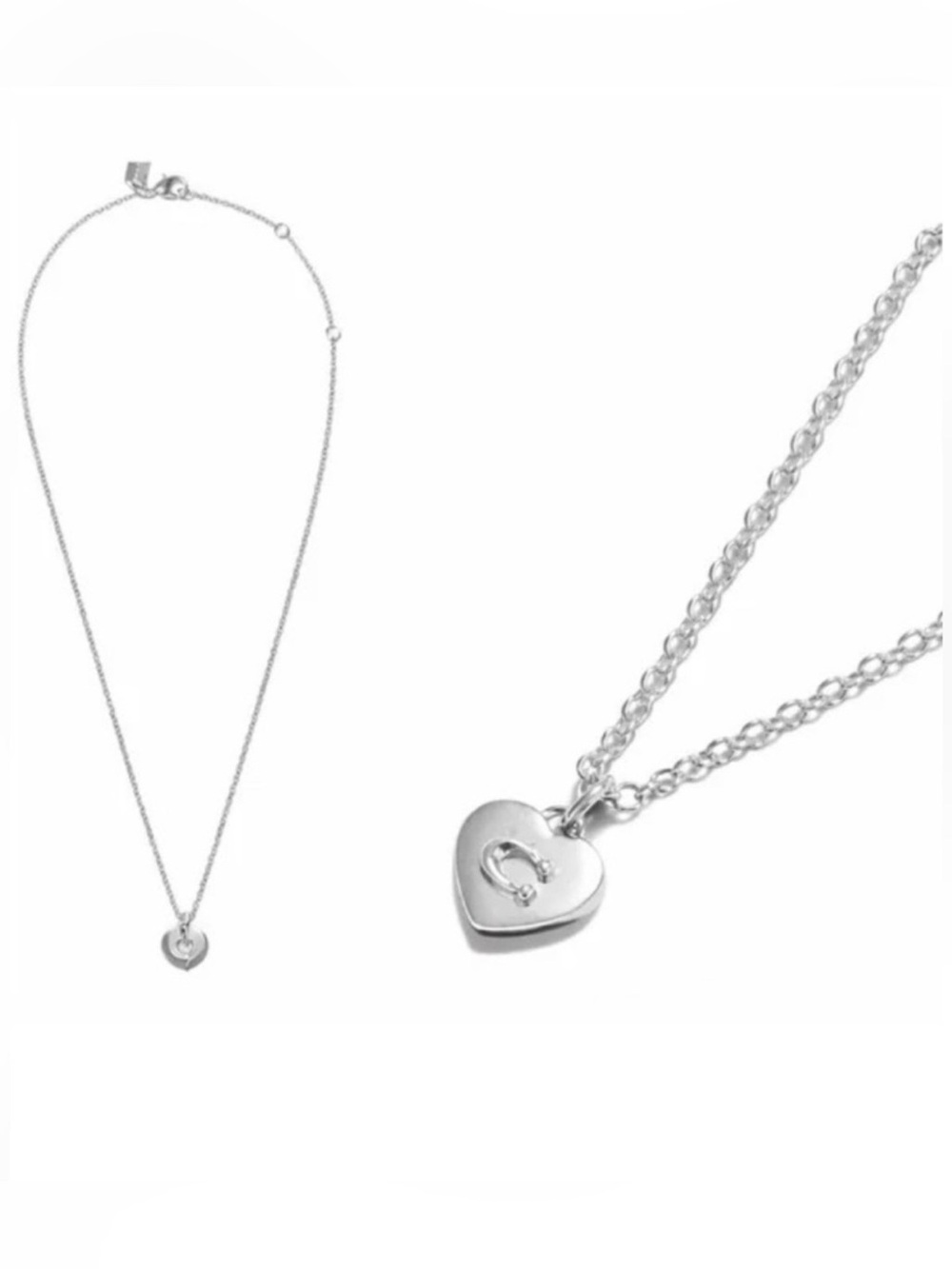 Coach silver heart pendant necklace